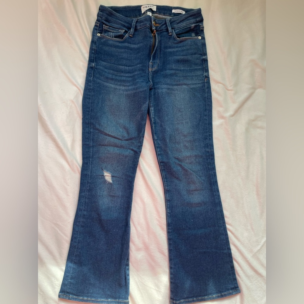 Frame le crop mini boot jeans